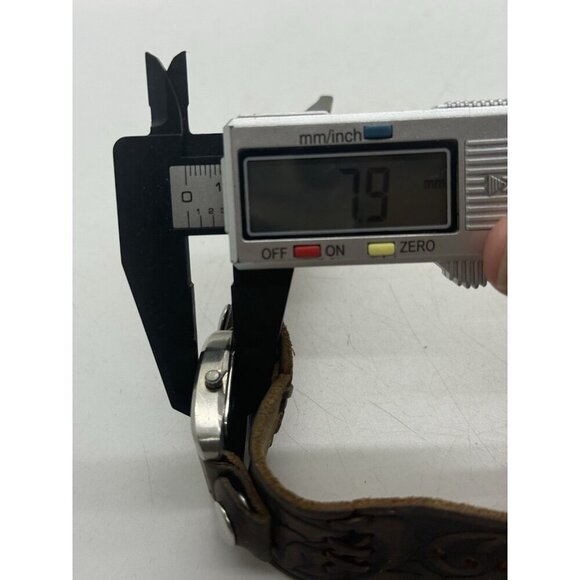 Y2K Fossil WB-1028 Silver Tone Brown Wide Leather Band Analog Women's Watch BOHO - Picture 7 of 7